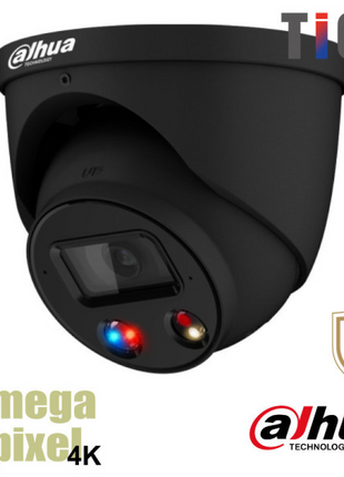 Dahua IPC-HDW3849H-AS-PV 2.8 mm Zwart 4K TiOC IP - Actieve afschrikking - 2,8mm